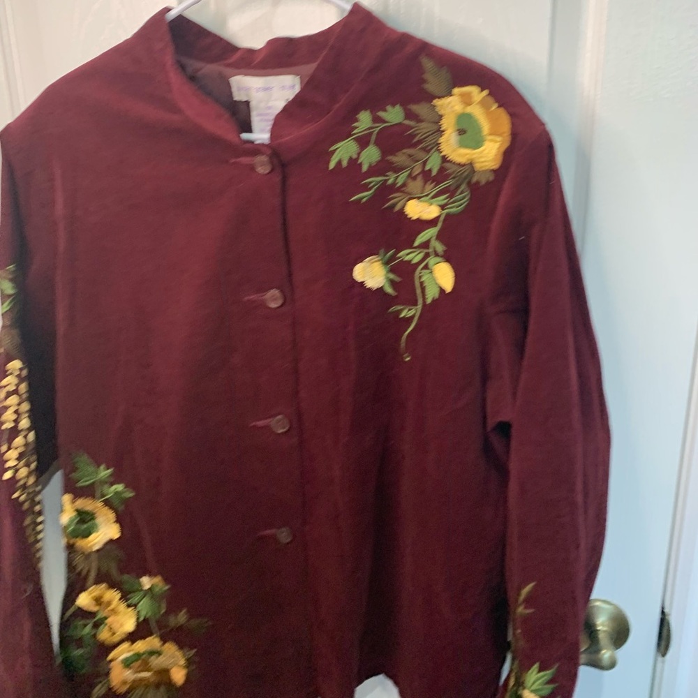 Susan Graver Style 1X Burgandy Jacket